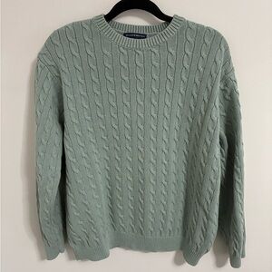 Brandy Melville Mint Cable Knit Crewneck Sweater